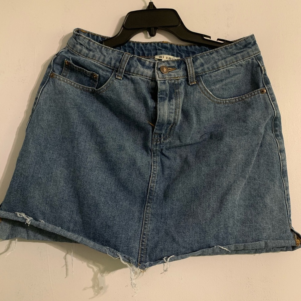 Denim mini skirt size L